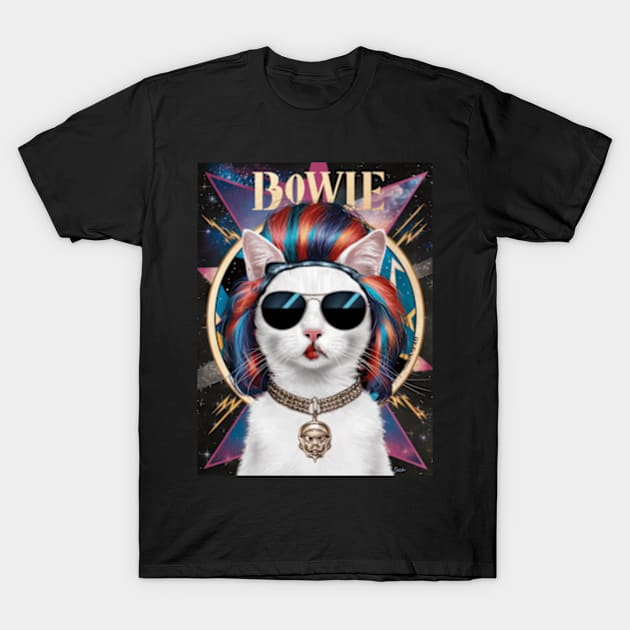 Ziggy Stardust Cat T-Shirt by CustomCraze